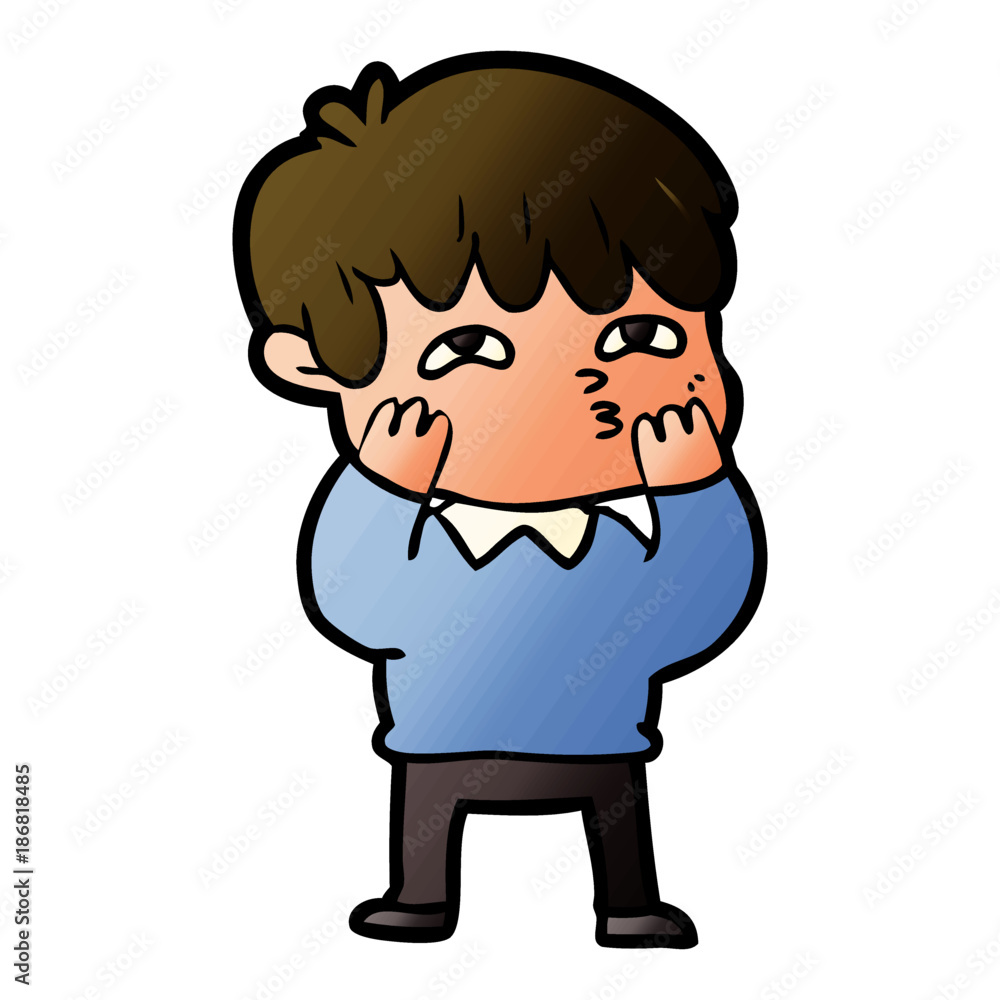 Obraz premium cartoon curious man