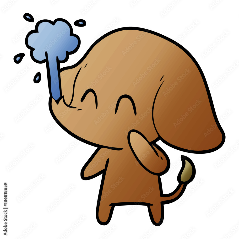 cute cartoon elephant spouting water cute cartoon elephant spouting water