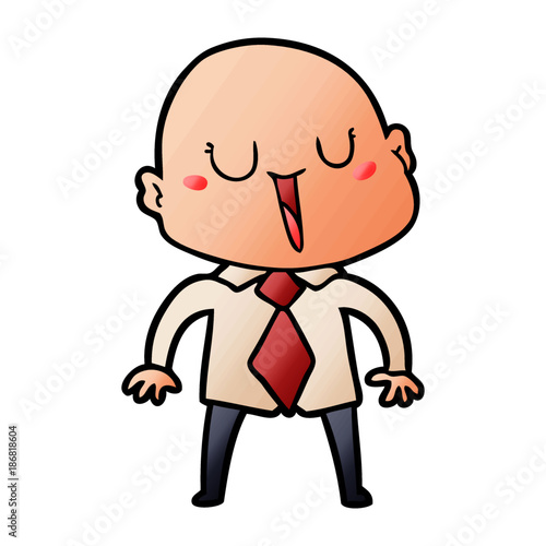 Wallpaper Mural happy cartoon bald man Torontodigital.ca