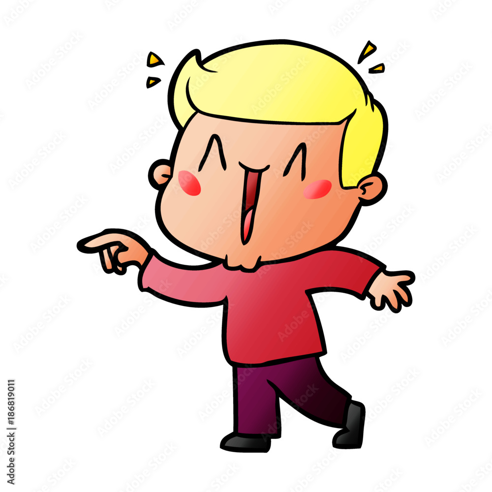 Fototapeta premium cartoon excited man