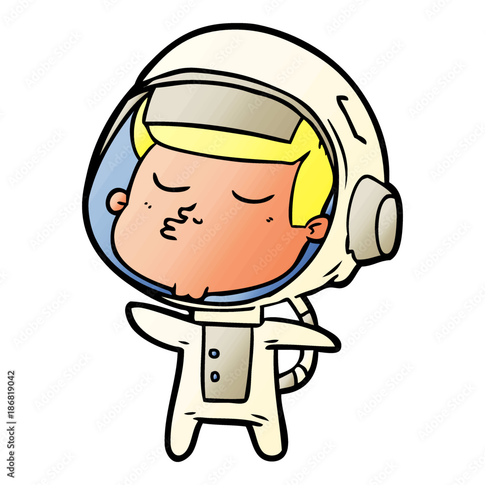 cartoon confident astronaut cartoon confident astronaut