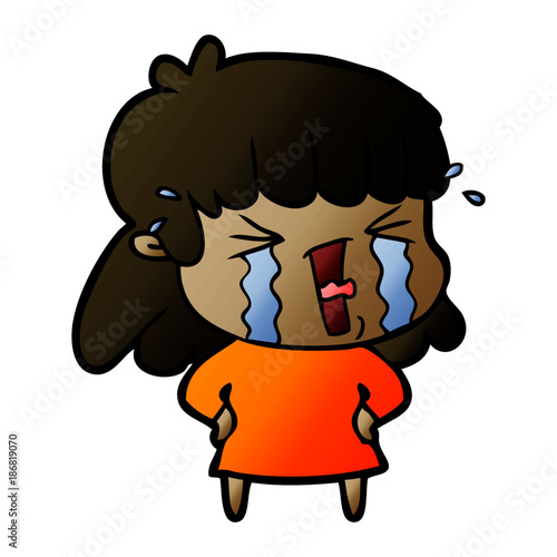 cartoon woman in tears