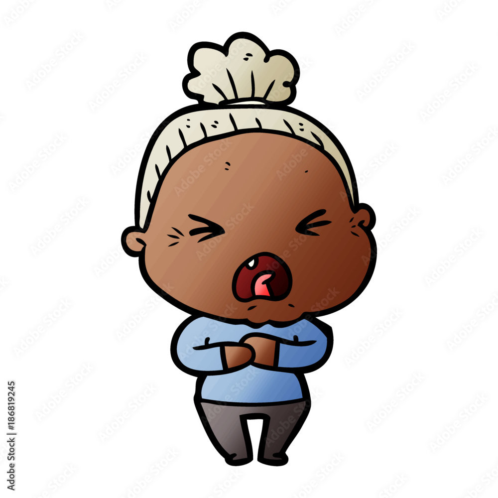cartoon angry old woman cartoon angry old woman