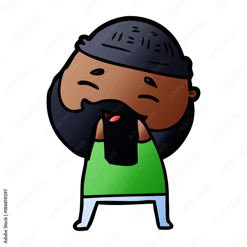 Fototapeta premium cartoon happy bearded man
