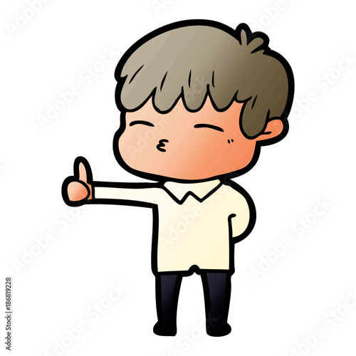 cartoon curious boy