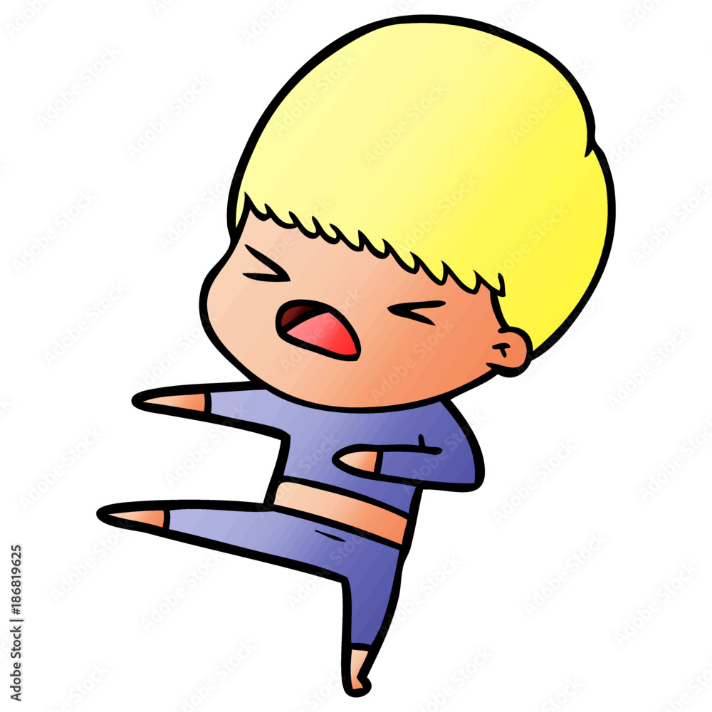 cartoon stressed man