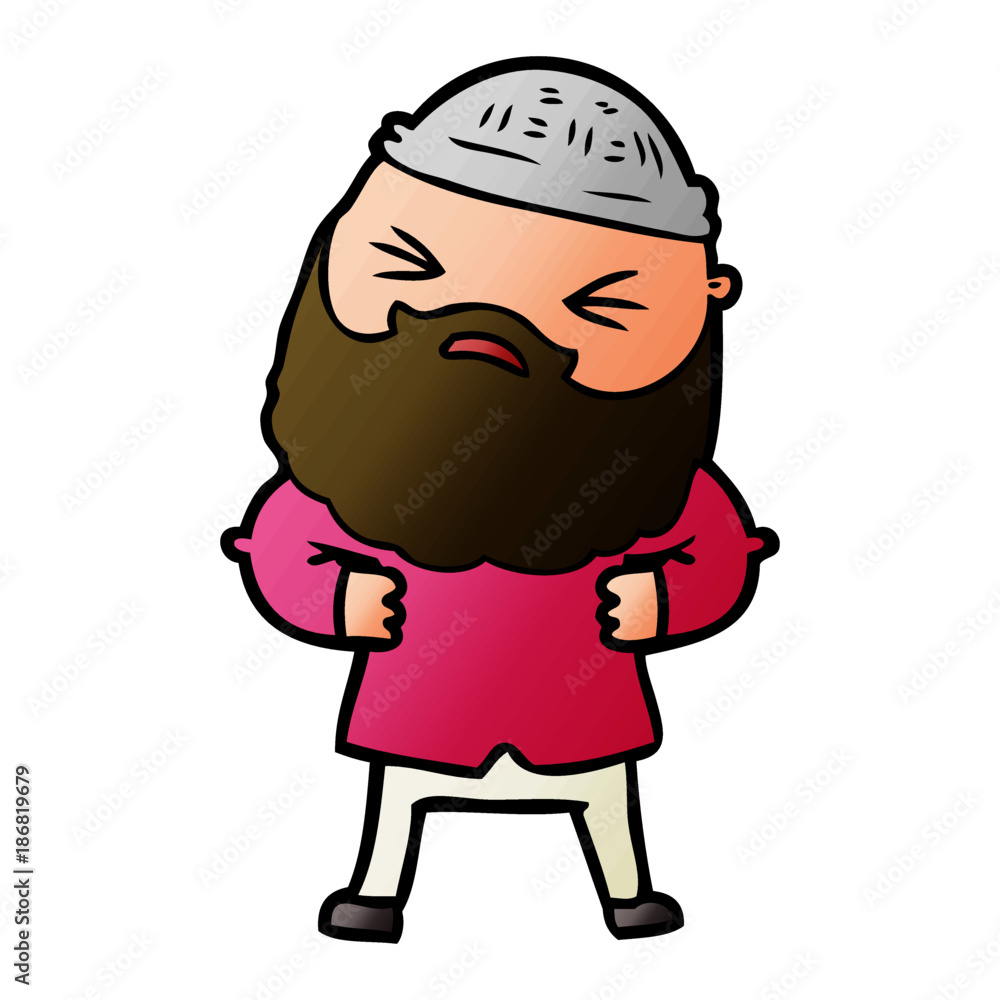 cartoon man with beard cartoon man with beard
