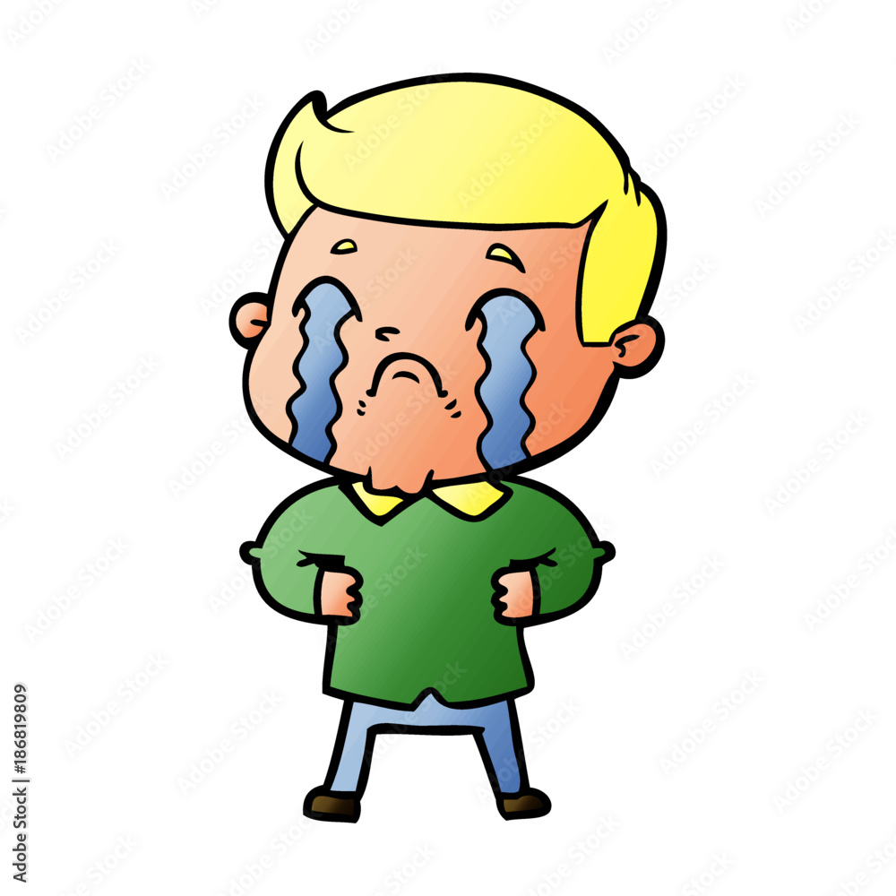 cartoon man crying