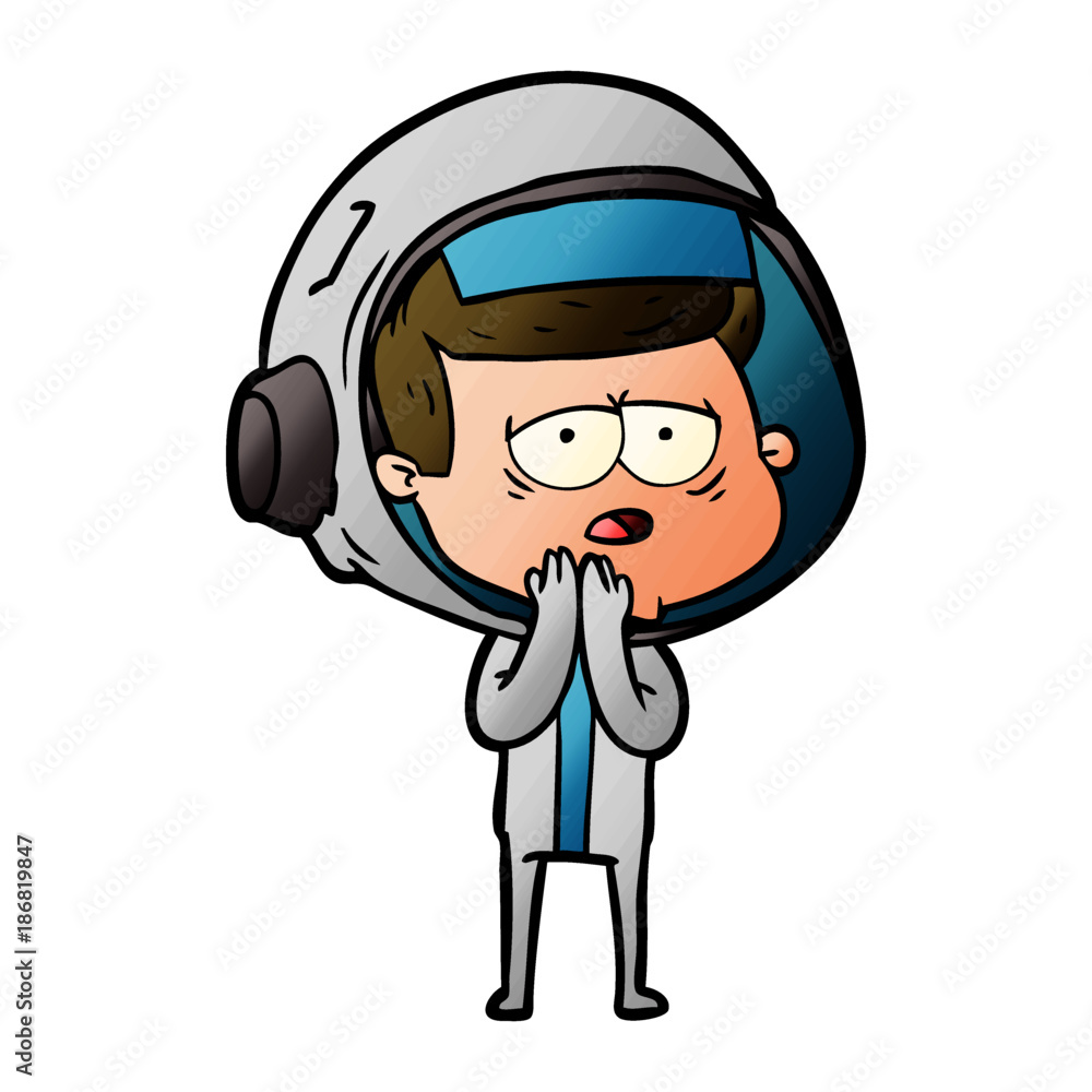 cartoon tired astronaut cartoon tired astronaut