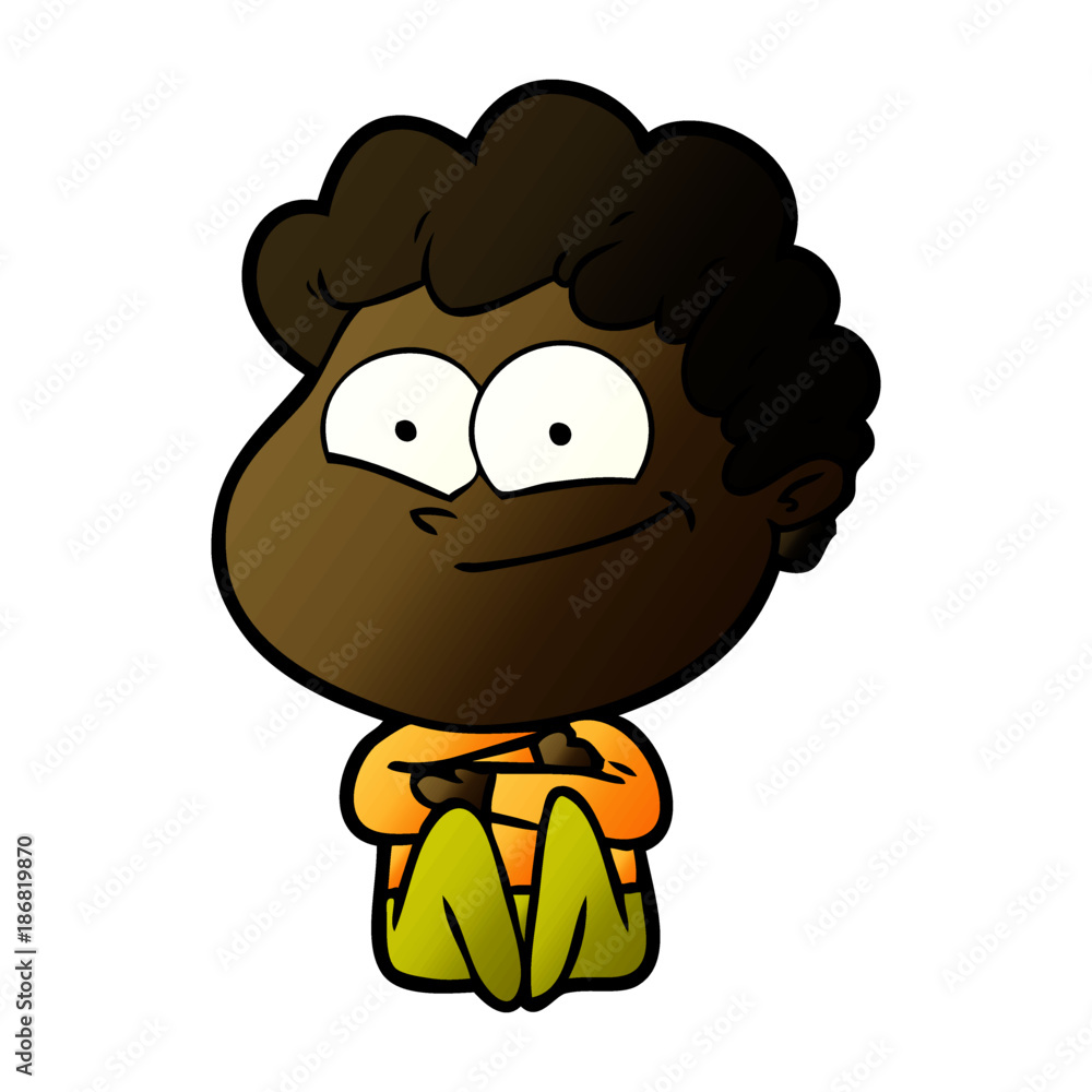 Obraz premium cartoon happy man