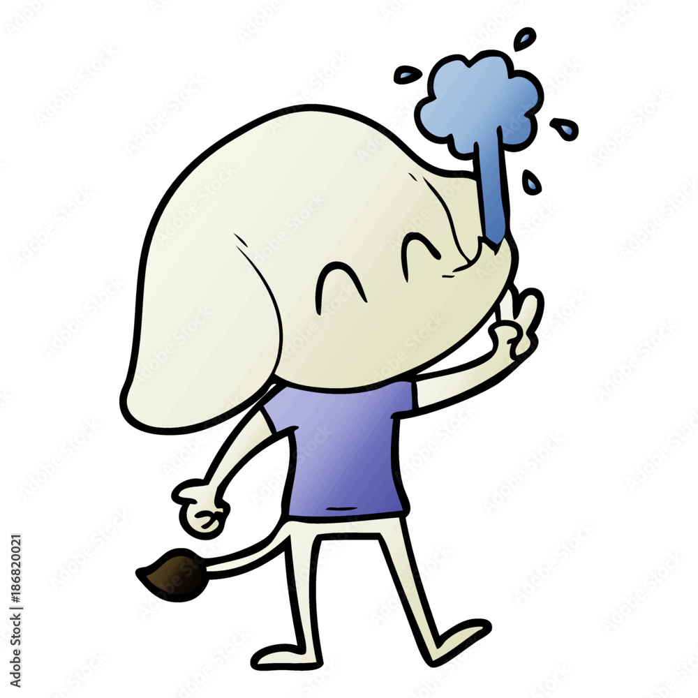 cute cartoon elephant spouting water cute cartoon elephant spouting water