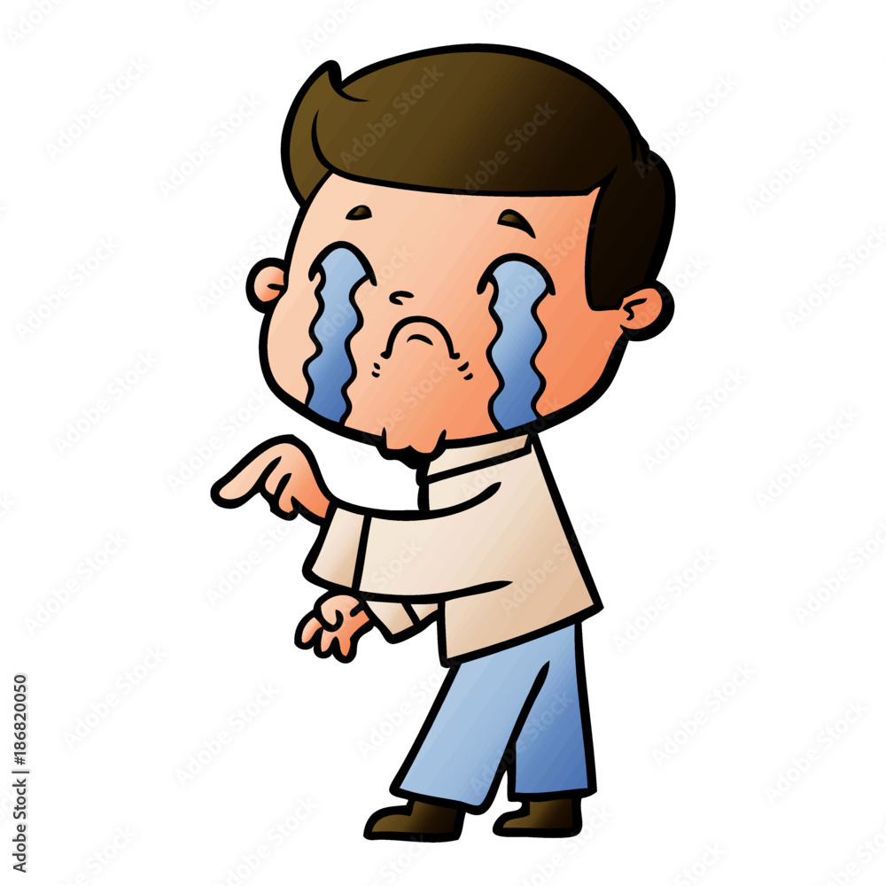 cartoon man crying