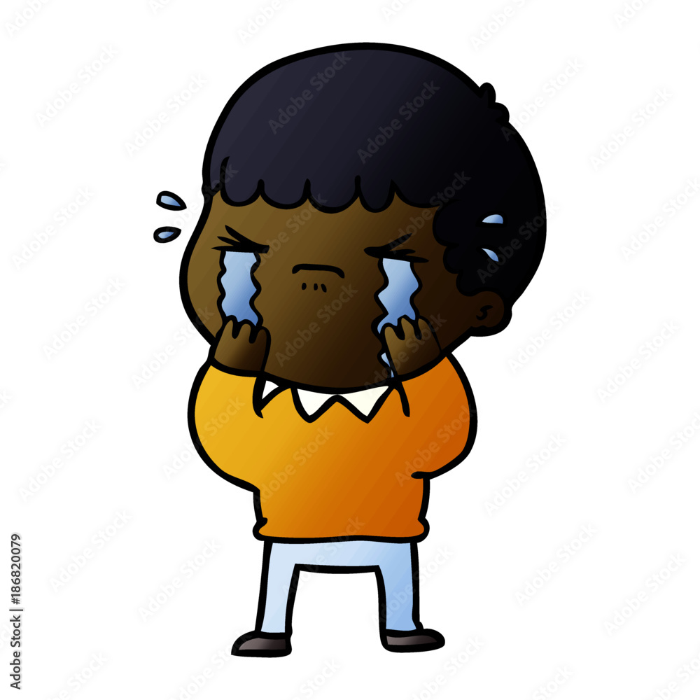 Obraz premium cartoon man crying