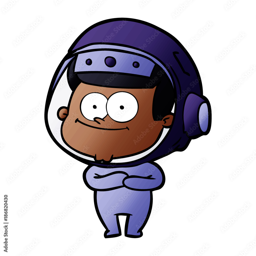 Obraz premium happy astronaut cartoon