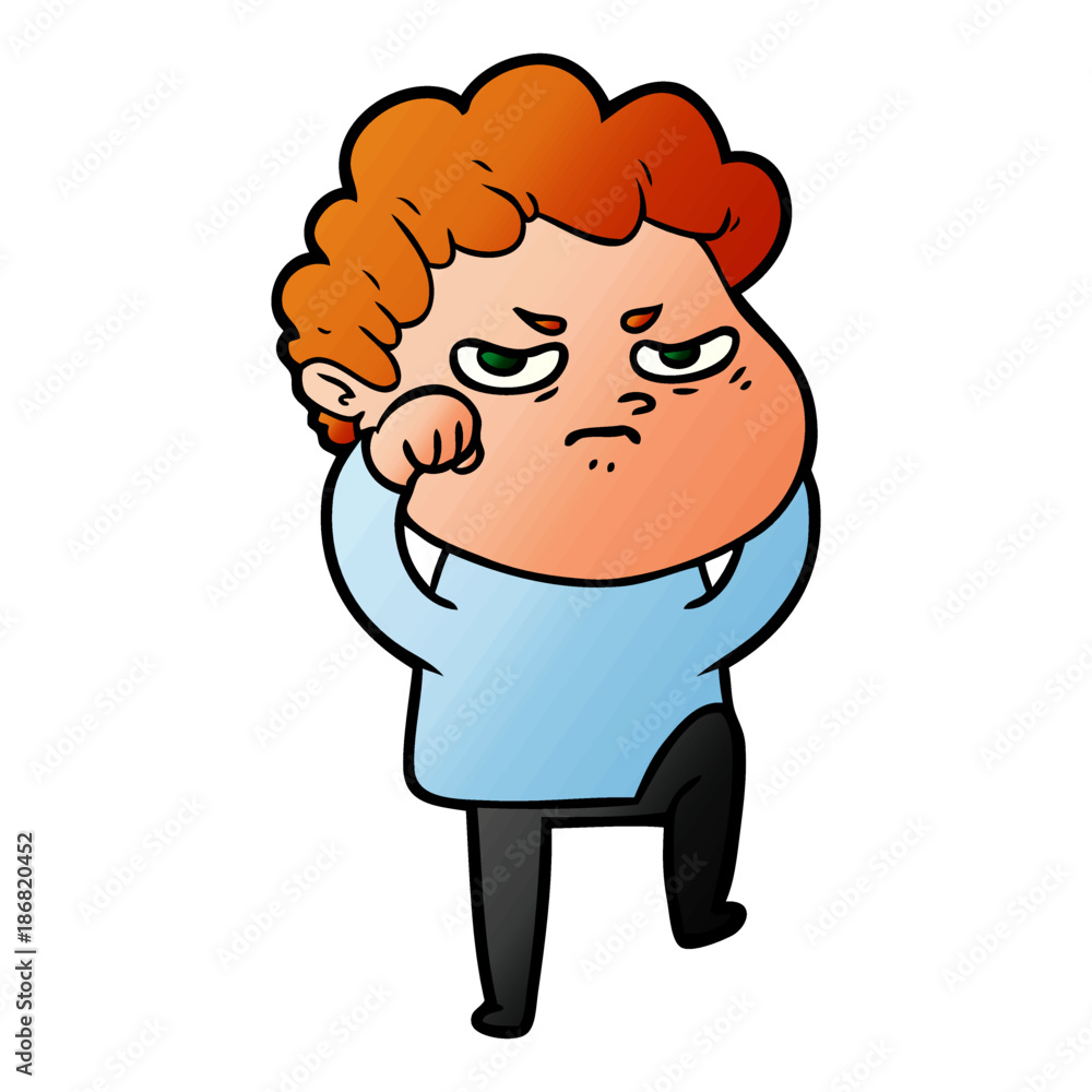 cartoon angry man