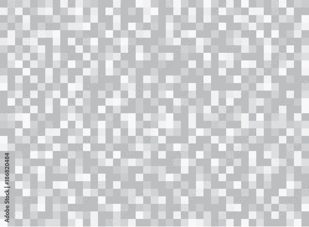 Obraz premium Streszczenie kwadraty geometryczne szare i białe tło. Piksel, siatka, mozaika.