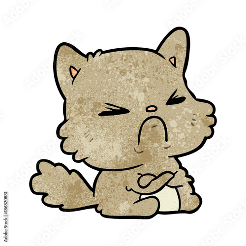 cute cartoon angry cat