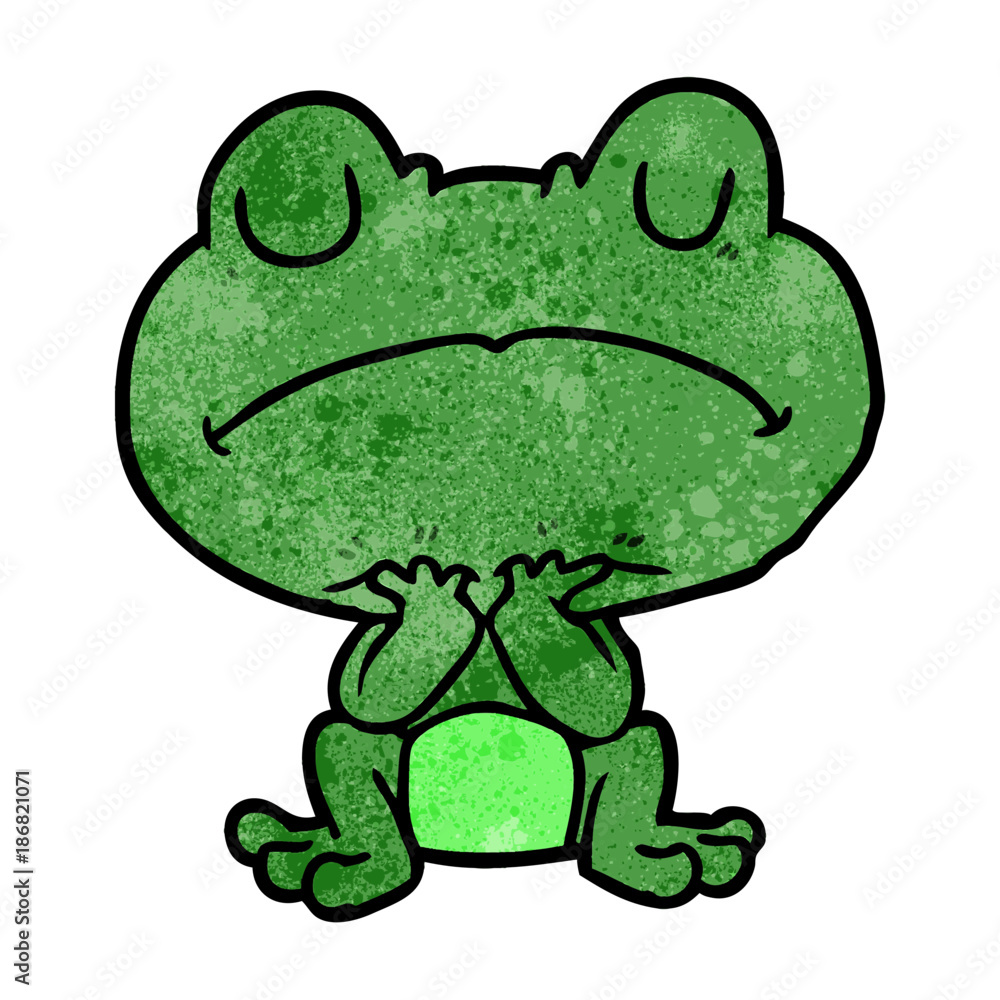 cartoon frog waiting patiently cartoon frog waiting patiently