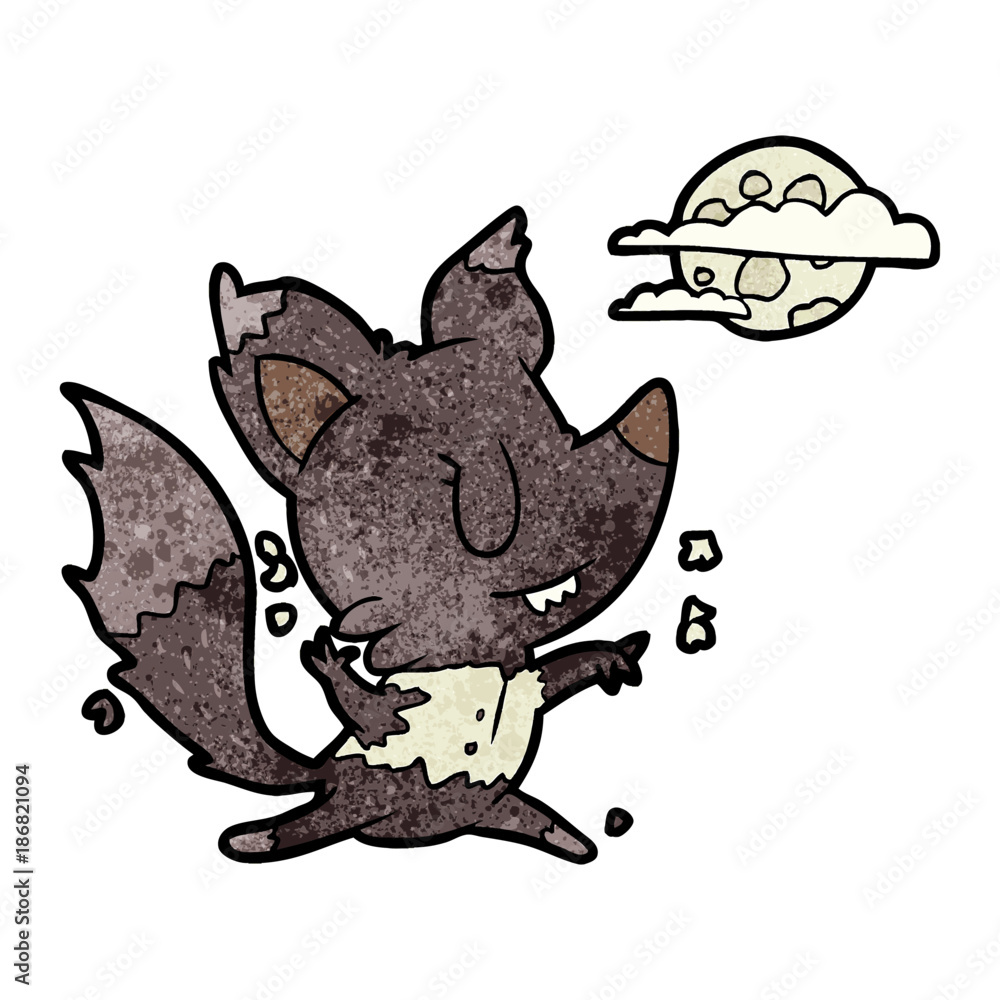 cartoon halloween werewolf changing in moonlight cartoon halloween werewolf changing in moonlight