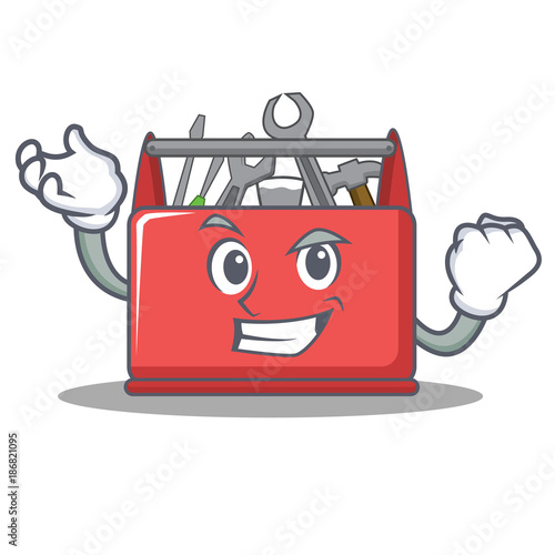 Successful tool box character cartoon