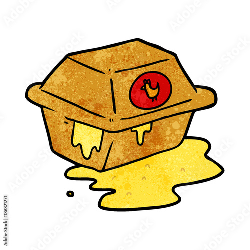 cartoon take out fried chicken