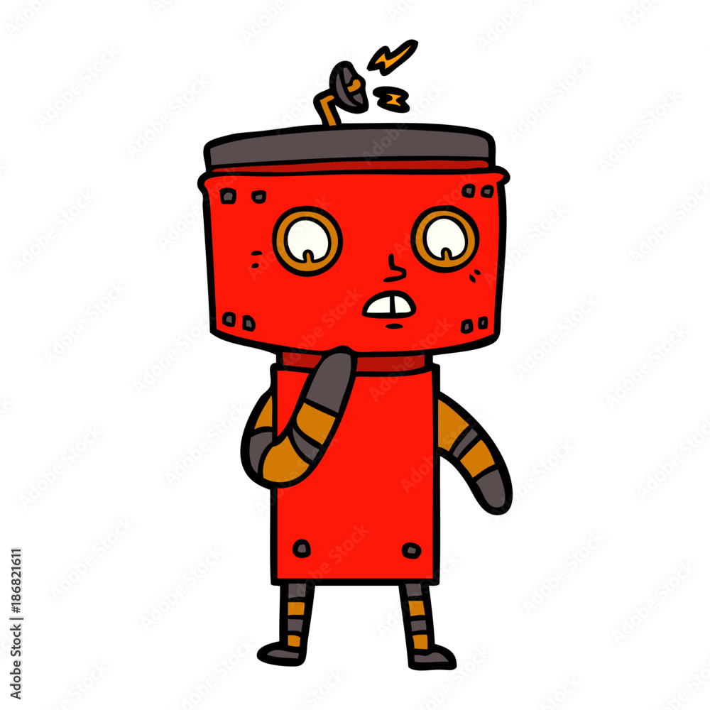 uncertain cartoon robot uncertain cartoon robot