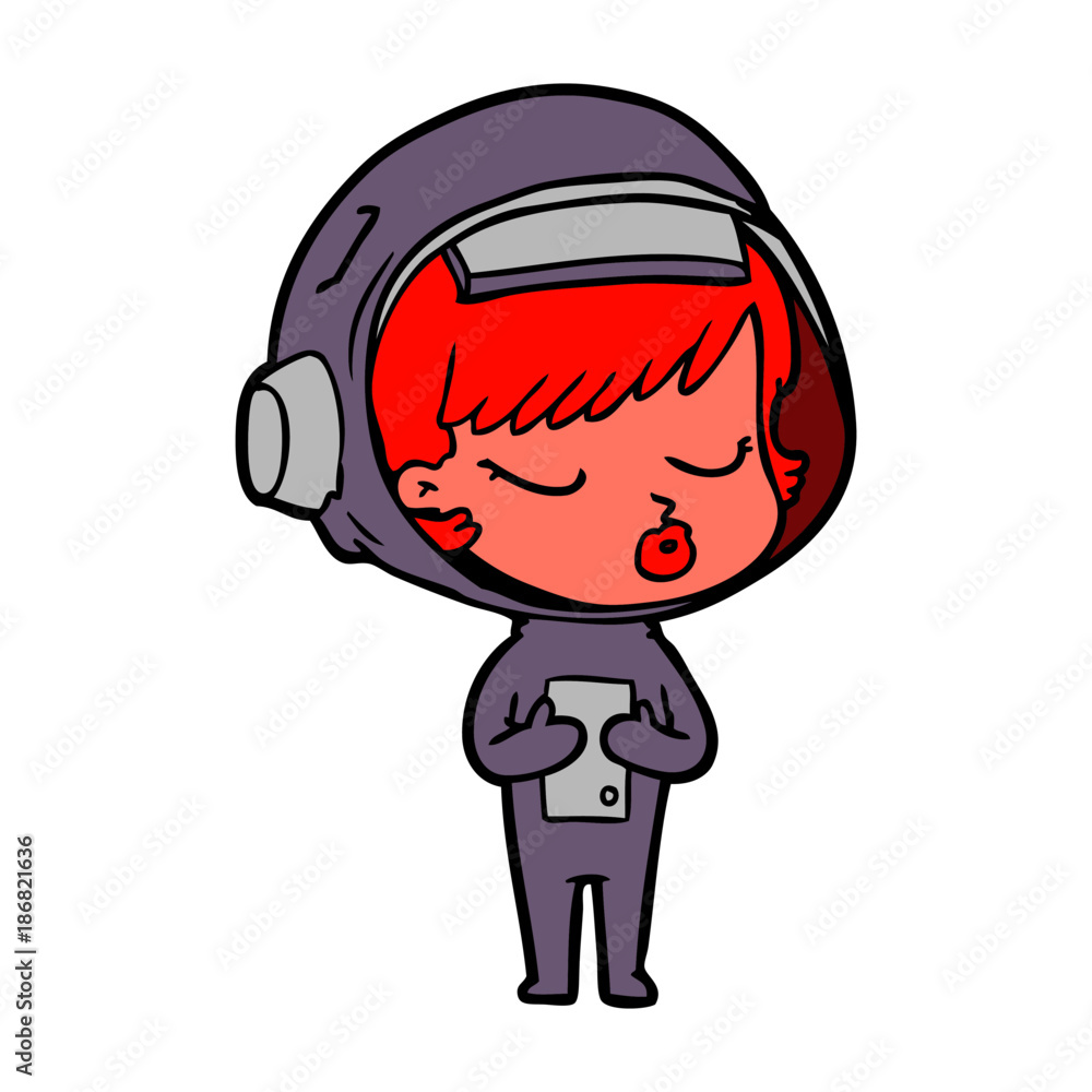 cartoon pretty astronaut girl cartoon pretty astronaut girl