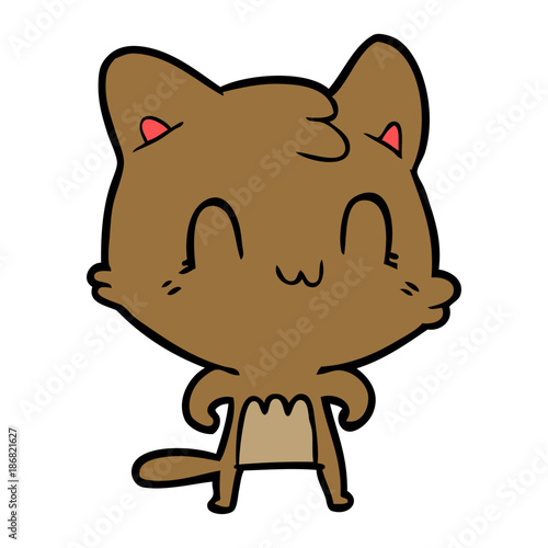 cartoon happy cat