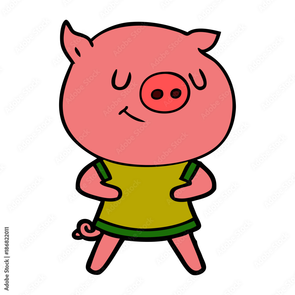 happy cartoon pig happy cartoon pig