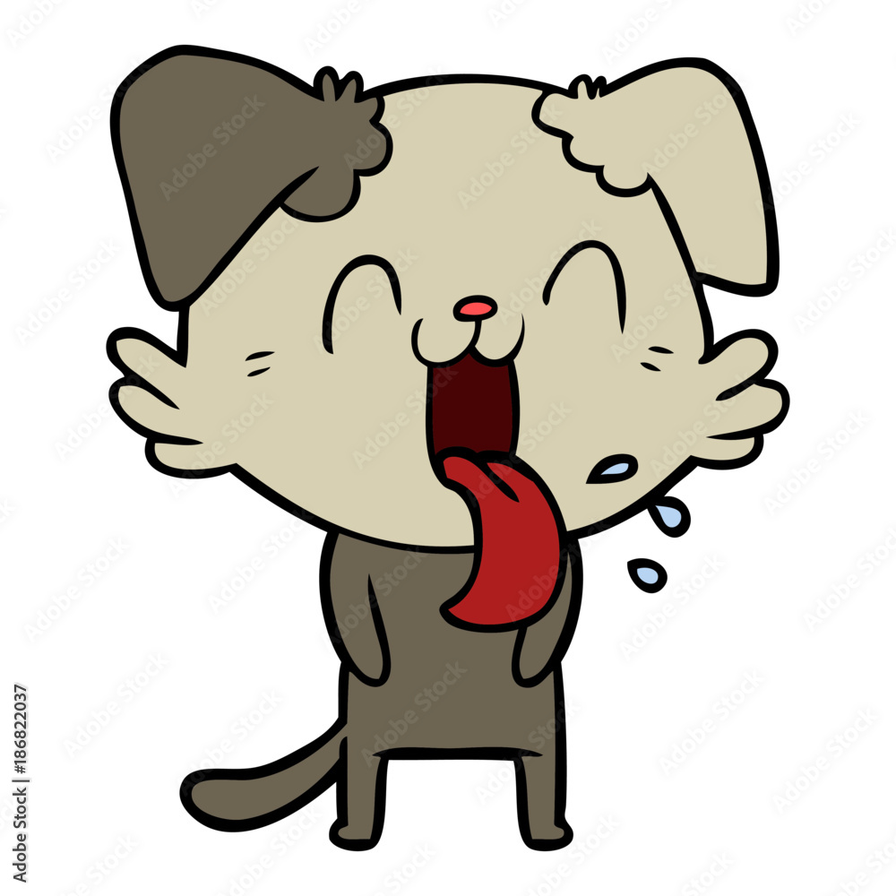 cartoon panting dog cartoon panting dog