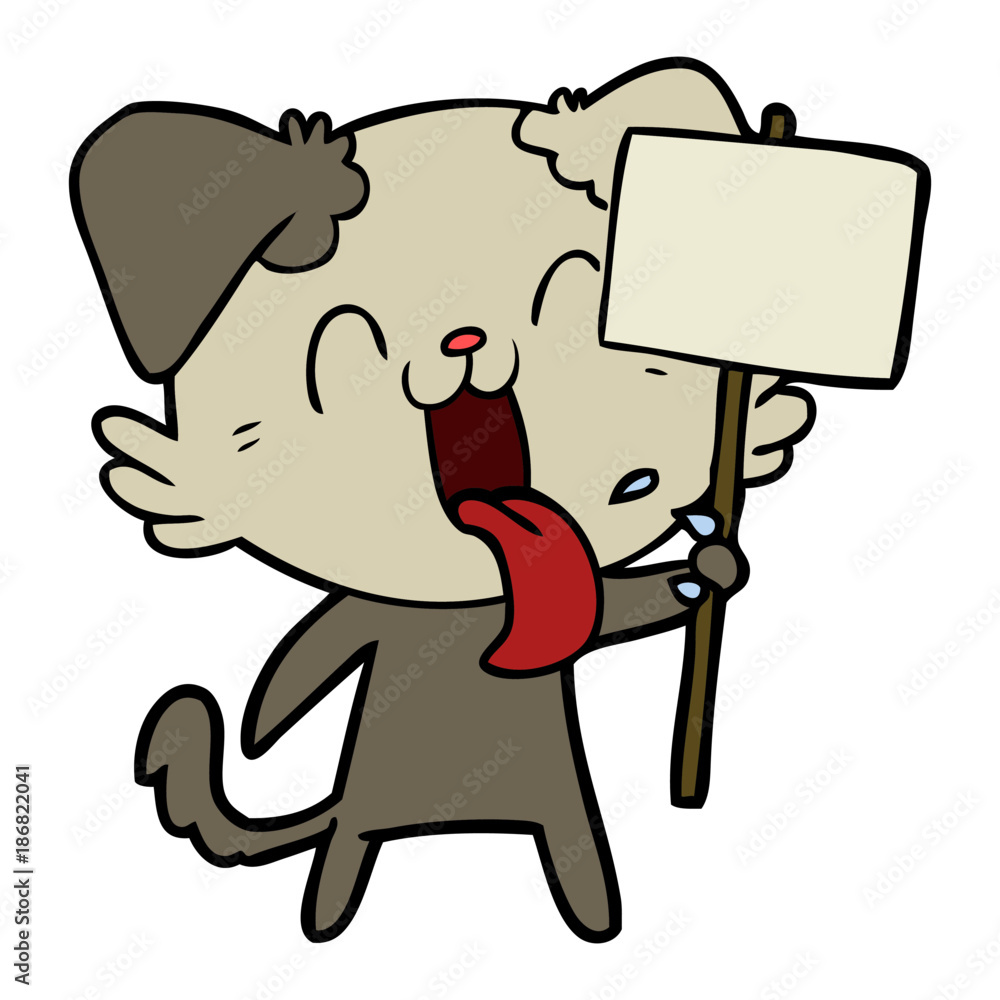 cartoon panting dog cartoon panting dog