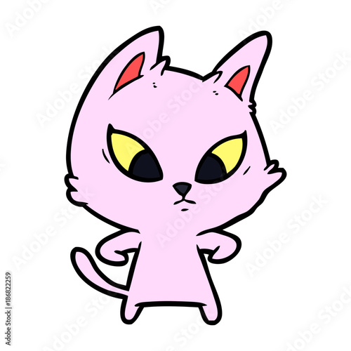 confused cartoon cat