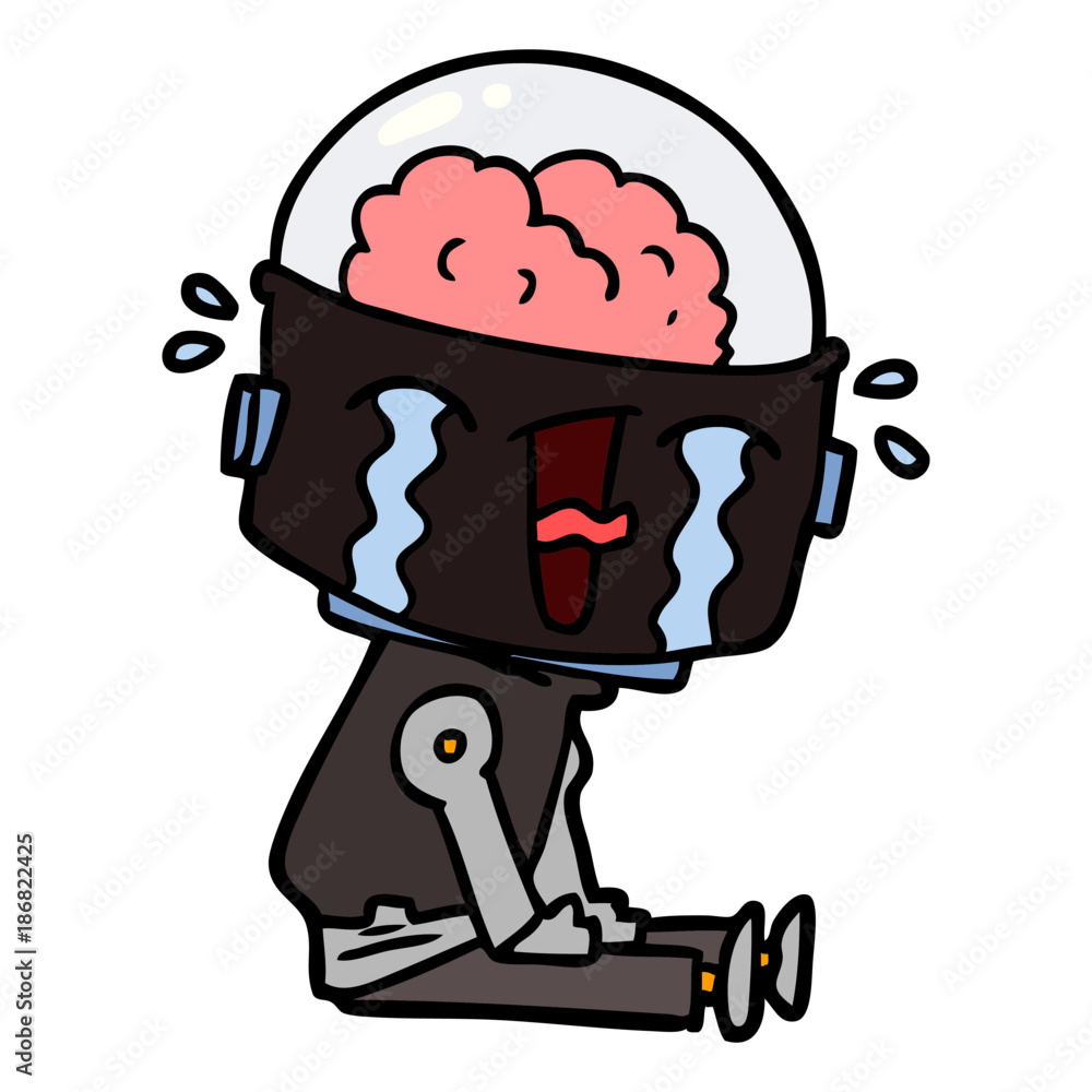 cartoon crying robot cartoon crying robot