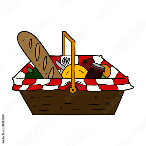 cartoon picnic basket