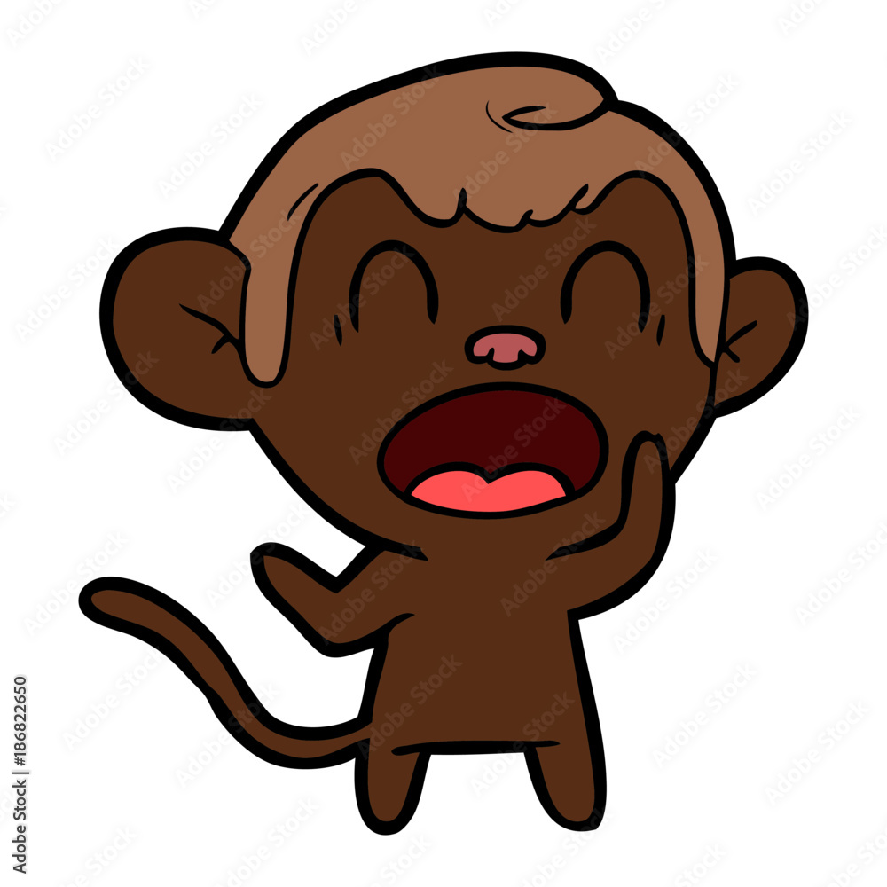 shouting cartoon monkey
