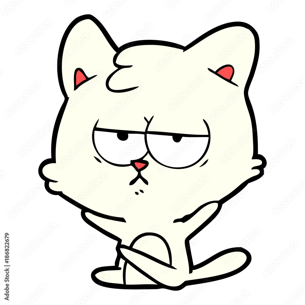 Obraz premium bored cartoon cat