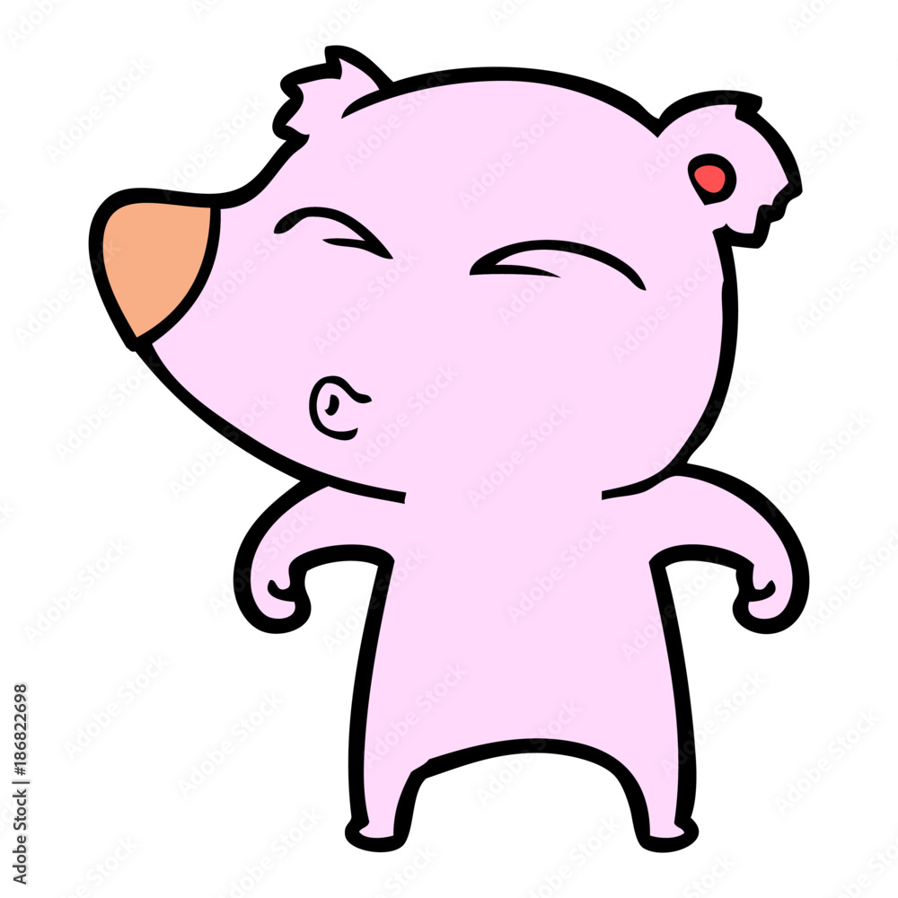 cartoon whistling bear cartoon whistling bear