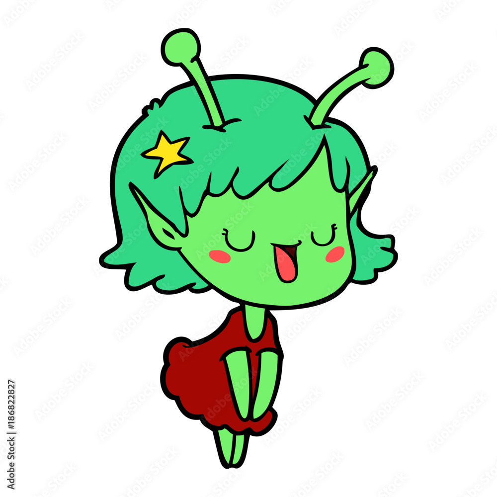 happy alien girl cartoon happy alien girl cartoon