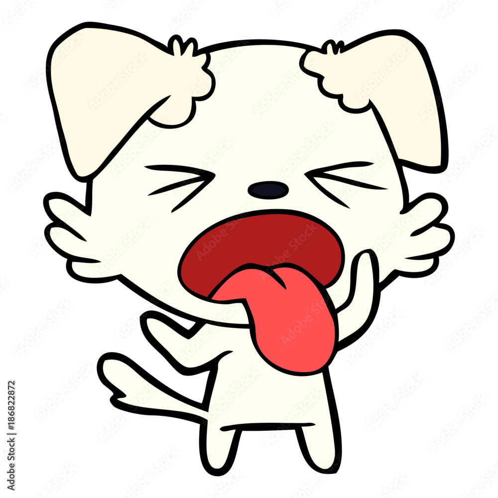 Obraz premium cartoon disgusted dog