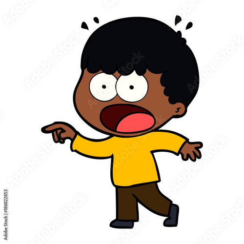 cartoon shocked man pointing