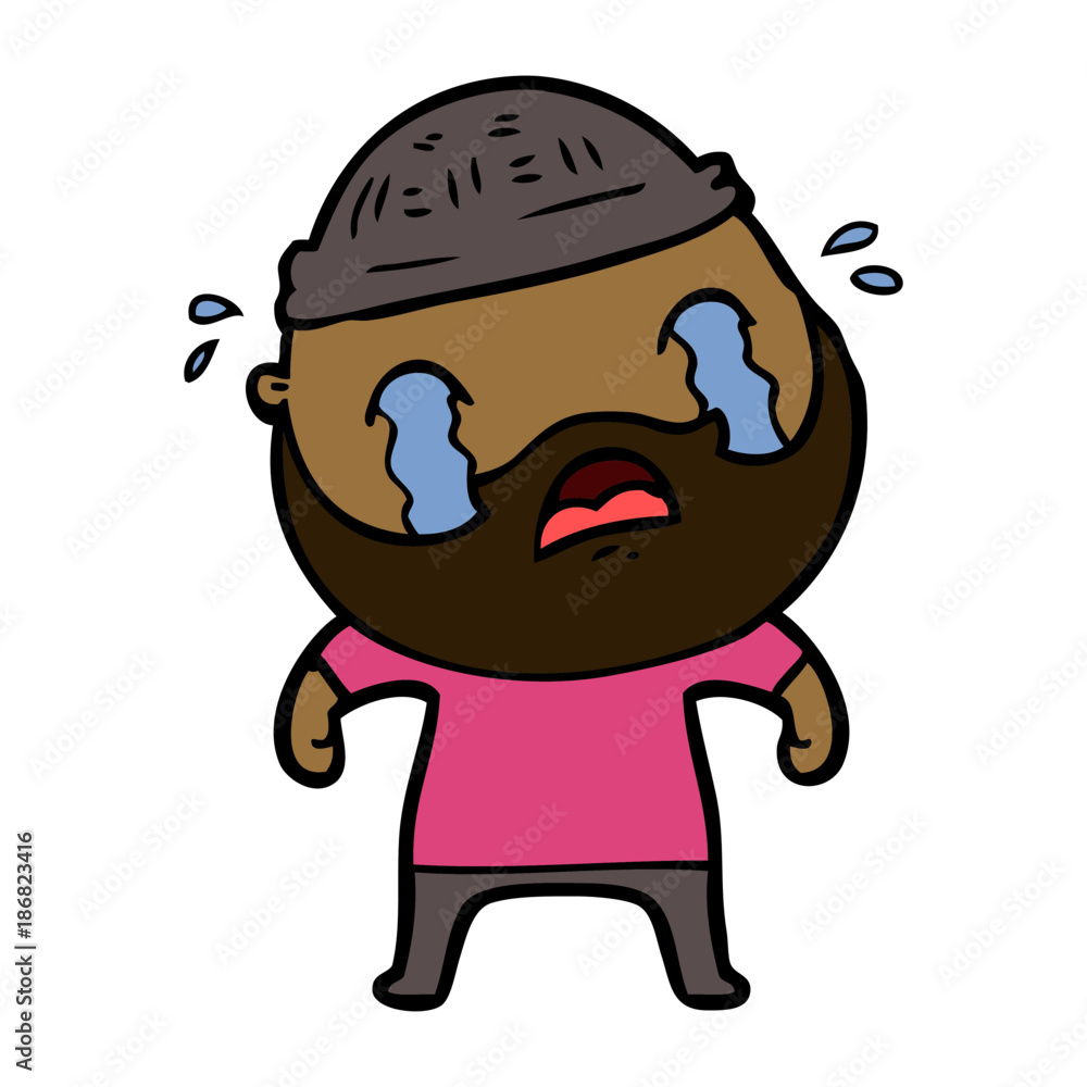 cartoon bearded man crying cartoon bearded man crying