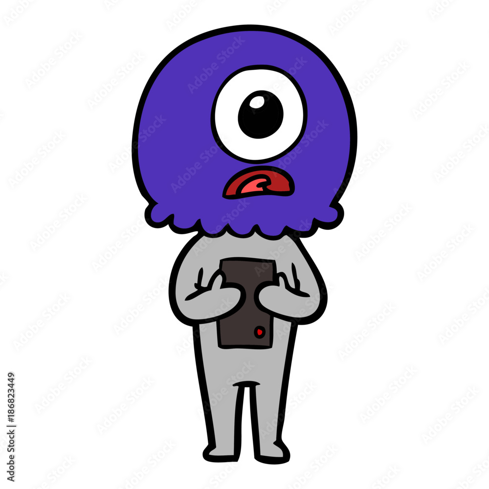 cartoon cyclops alien spaceman cartoon cyclops alien spaceman