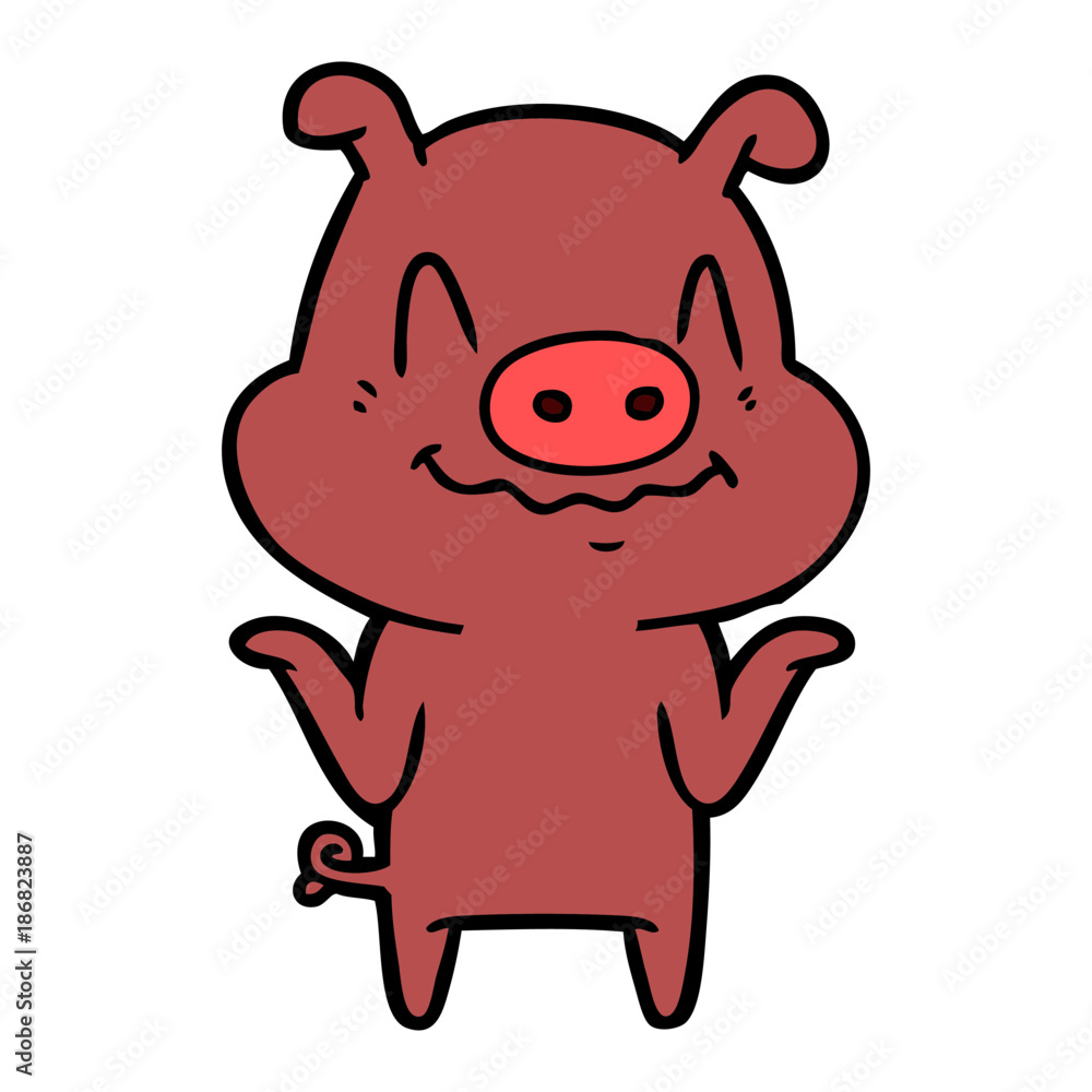 nervous cartoon pig nervous cartoon pig