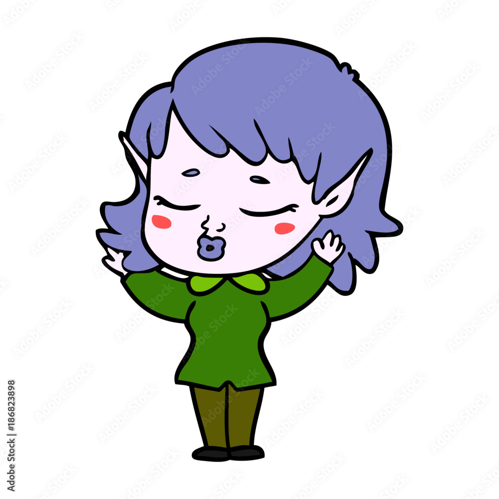 pretty cartoon elf girl pretty cartoon elf girl