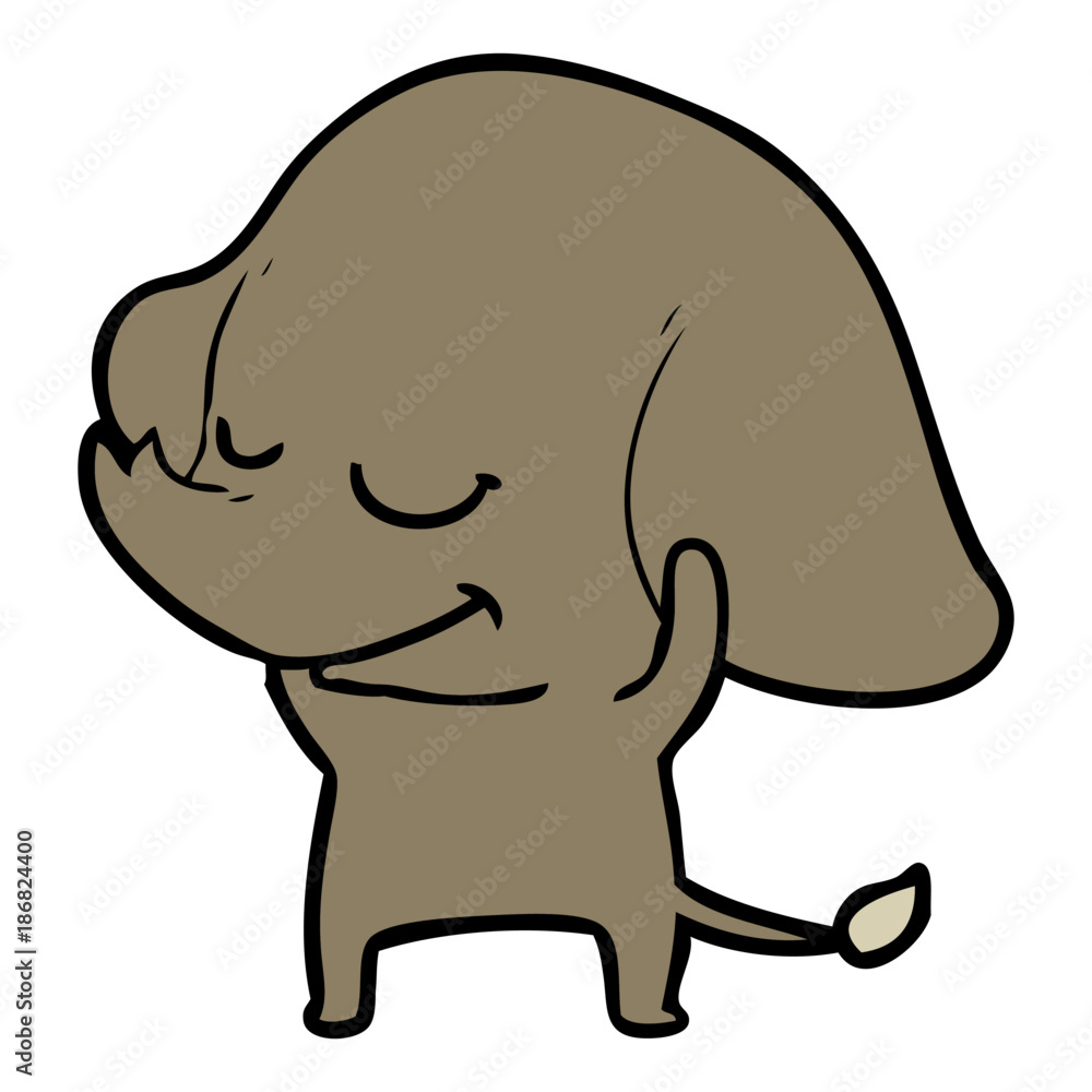 Fototapeta premium cartoon smiling elephant