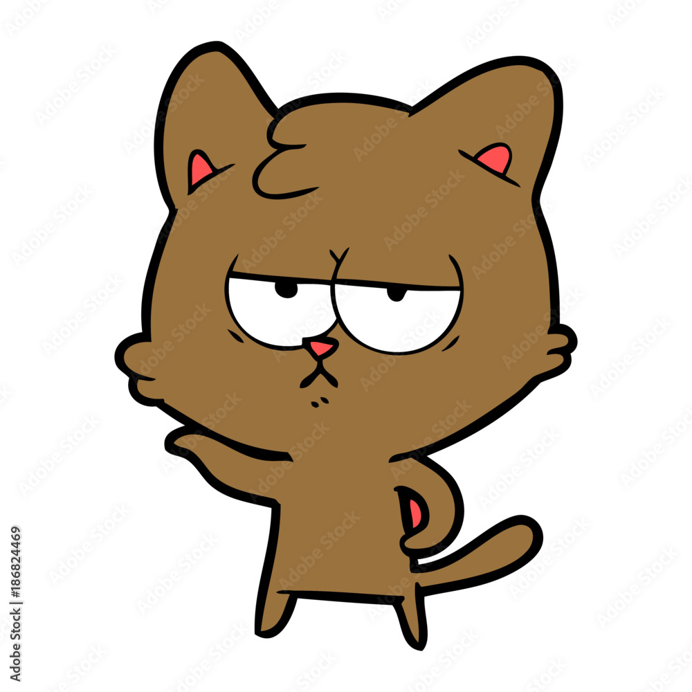 Fototapeta premium bored cartoon cat