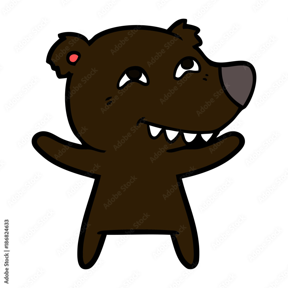 Fototapeta premium cartoon bear showing teeth