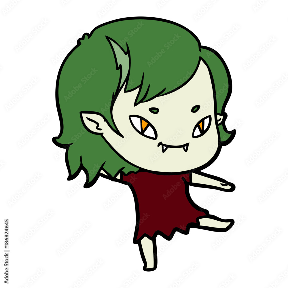 cartoon friendly vampire girl cartoon friendly vampire girl