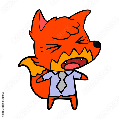 angry cartoon fox boss
