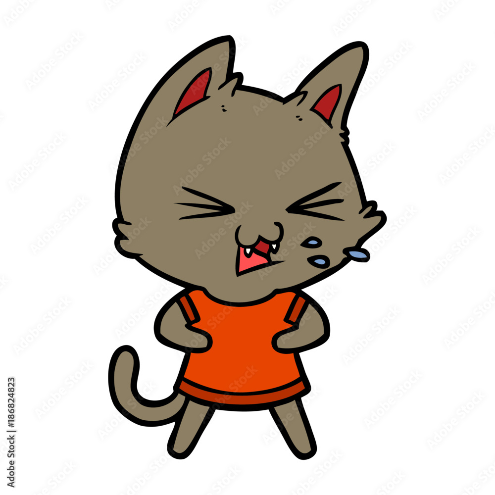 cartoon cat hissing cartoon cat hissing